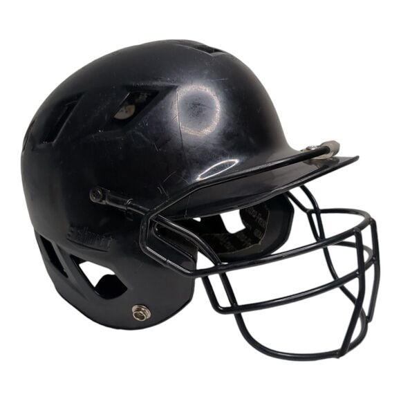 Schutt Baseball Softball Batting Helmet Size S 3140 Black with Metal Guard Mask - Picture 1 of 9